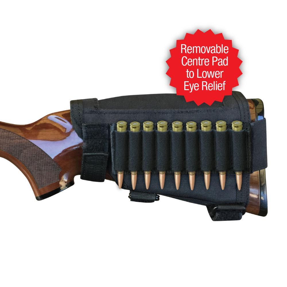 REIDEA  Buttstock Cheek Piece Rest Pad Gun Rifle Cartridge Holder  7 Loops Black 