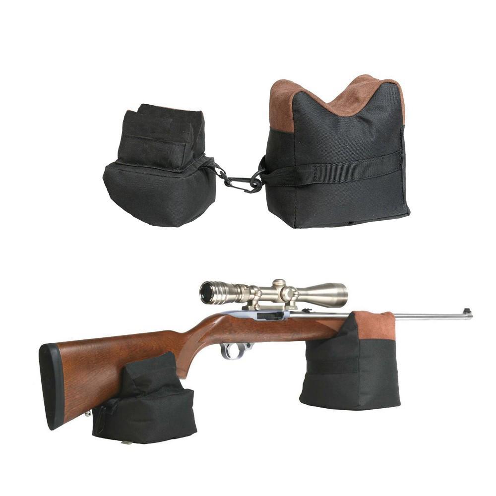 Front & Rear Shooting Range Sand Bag Combo Set – Rifle Bench Rest / Gun Sock, Army Green 600D Oxford
