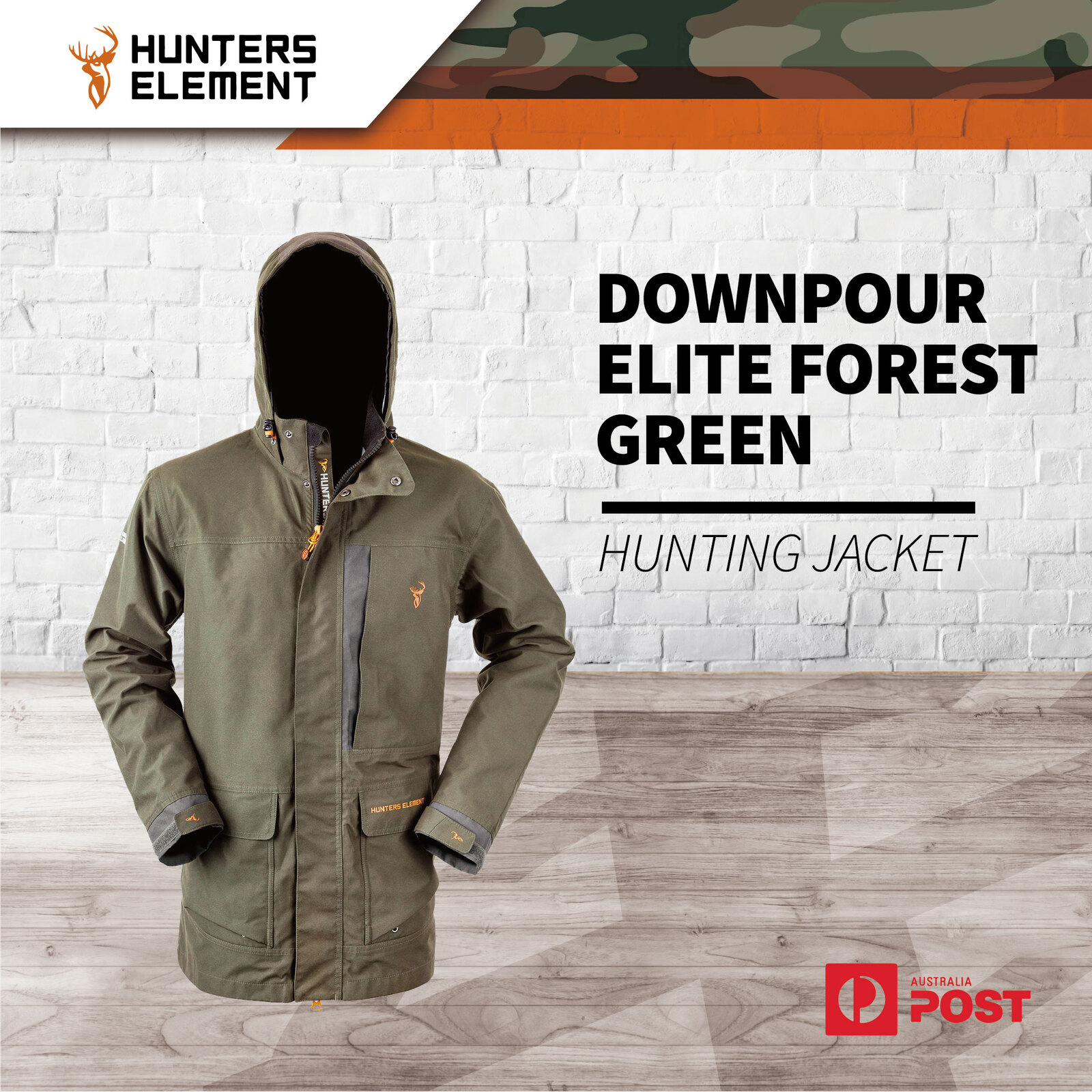 Hunters Element Downpour Elite Forest Green Waterproof Windproof Hunting Jacket eBay
