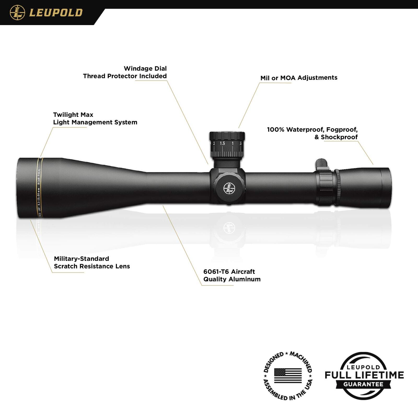 Leupold Vx-3I Lrp 8.5-25X50 30Mm Sf Ffp Tmr Riflescope 172347