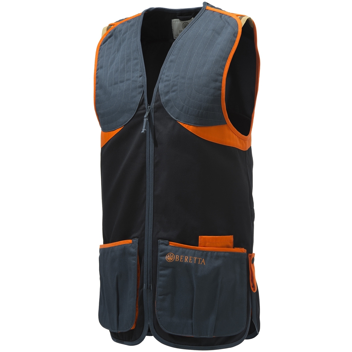 Beretta Ambidextrous Men Full Cotton Vest Clay Target Shooting Range Ykk Zip