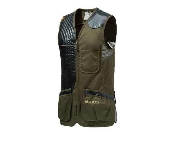 Beretta Sporting Cotton Mesh Vest W Eco Leather Patch Dbl Beretta Sporting Cotton Mesh Vest W Eco Leather Patch Dbl