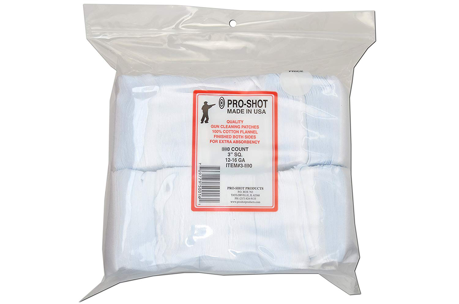 Pro Shot 250pcs Gun Cleaning Clean Cotton Patches For Shotgun 12g 16g