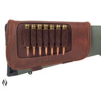Allen Al8517 New Castle Buttstock Cartridge Carrier Full Grain Leather 7 Rifle Rounds