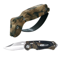 Accusharp Knife And Tool Sharpener And Folding Sport Knife - Camo Combo Pack #a042c