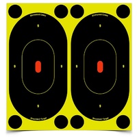 Birchwood Casey Shoot-n-c Oval Self Adhesive Reactive Paper Shooting Targets - 7 Inch, 12 Targets,  6 Sheet Pack #34710