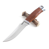 Bushlands Classic Fixed Blade Hunting Knife - Rosewood Handle With Sheath #fb67