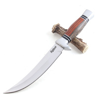 Bushlands 8 Inch Fixed Blade Hunting Knife - With Pakka Wood Handle #923a