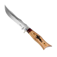 Bushlands 9.5 Inch Skinning Fix Blade Hunting Knife - With Wenge Wood Handle #930c
