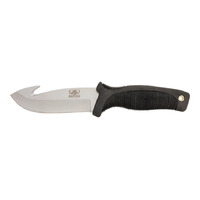 Buffalo River Skinner Gut Hook Black No Slip Hdle Balistic Sheat - 4.5 Inch #brkm105