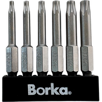Borka Tools T-2-6pc Torx Bit Set 2 Inch S2 Steel 6 Piece