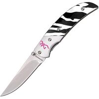 Browning Safari Prism Gen 2 Linerlock Folding Knife - Zebra Print 5.75 Inch Overall #322776