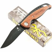 Browning Framelock Drop Point Black Folding Knife - 4.5 Inch Brown #322069
