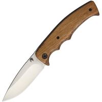Browning Hunting Drop Point Folding Knife - Zebra Wood 4.75 Inch Closed #3220178