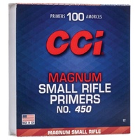 Cci® 450 Small Rifle Magnum Primers Enhanced Ignition Reloading Power 100pcs #c17