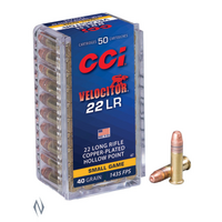 Cci Velocitor 22lr High Velocity Rimfire Ammunition 40gr Hp 1435fps 50 Round