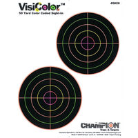 Champion Hunting Shooting Visicolor Double Bull High Visibility Target - 5 Inch 10 Pack Multi-colored #ch45826