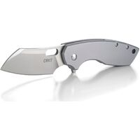 Crkt Jesper Voxnaes Pilar Large Flipper Knife 2.669" Satin Plain Blade - Stainless Steel Handles #crkt5315