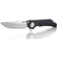 Crkt Flavio Ikoma Seismic Flipper Knife 3.969" Satin Plain Blade - Black G10 Handles #crkt5401