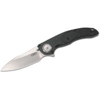Crkt Flavio Ikoma Linchpin Flipper Knife 3.734" 1.4116 Sheepsfoot Plain Blade - Black Grn Handles #crkt5405