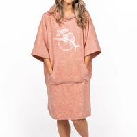 Desolve Sail Towel Poncho Womens Kangaroo Pocket - Dusty Pink #dsv125024