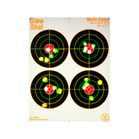 Eagleye Glowshot 4 Spot Heavy Card Reactive Splatter Target 8.5 X 11 Inch - 25pk #gs4shc