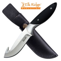 Elk Ridge Evolution Fixed Blade Full Tang Knife - 7 Inches Overall Gut Hook Blade #ere-Fix016Gh-Bk