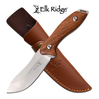Elk Ridge Drop Point Satin Fixed Blade Knife - Rose Wood Handle #er-200-03rw