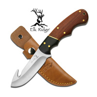 Elk Ridge Hunting Gut Hook Fixed Blade Knife - 7.5 Inch With Sheath #er-198