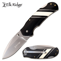 Elk Ridge Drop Point Fine Edge Blade Folding Pocket Knife - Handle With Bone Inlays #er-949Bk