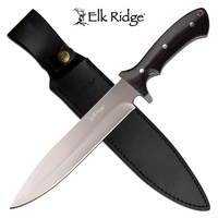Elk Ridge Hunting Drop Point Fixed Blade Knife - 14 Inches Overall Mirror Polished Blade #er-200-25bk