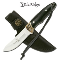 Elk Ridge Hunting Drop Point Fixed Blade Knife - 3Mm Thick Blade Jig Bone Wood Handle #er-088