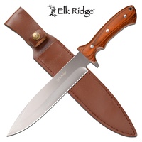 Elk Ridge Hunting Drop Point Fixed Blade Knife - Brown 14 Inches Overall W Sheath #er-200-25Br