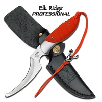 Elk Ridge Professional Hunting Satin Gutting Fixed Blade Knife - Orange G10 Handle #ep-005Or
