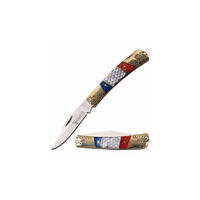 Elk Ridge Clip Point Folding Pocket Knife - American Patriotic Handle 6.1 Inches Overall #er-945