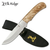 Elk Ridge Hunting Drop Point Half Serrated Fixed Blade Knife - 8 Inch Overall W Sheath #er-107