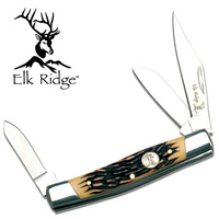 Elk Ridge Pocket Folding Gentleman's Mirror Stockman Knife - 3 Blades #er-043I