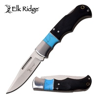 Elk Ridge Hunting Tactical Clip Point Folding Knife - Blue 6.1 Inches Overall #er-943bl