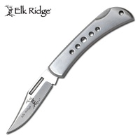 Elk Ridge Clip Point Folding Gentleman's Knife - Silver 5.5 Inches Overall #er-125s