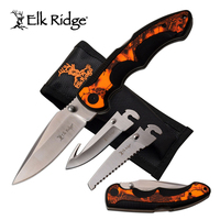 Elk Ridge Folding Knife W Interchangeable Blades - 8.4 Inch Overall #k-er-942oc