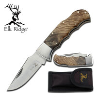 Elk Ridge 6.75 Inch Drop Point Gentleman's Knife - Burl Wood Handle #er-138
