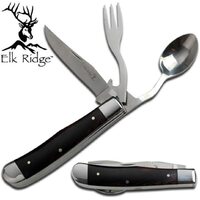Elk Ridge Hobo 4 Inch Folding Pocket Knife - W Camp Utensil Set #er-439W