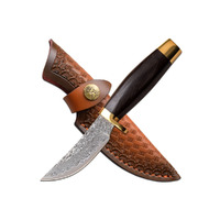 Elk Ridge 3cr13 Genuine Damascus Fixed Blade Knife - Stainless Steel  #Er-050dm