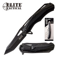 Elite 8.25 Inch Tactical Tanto Fine Edge Folding Knife - W Pocket Clip #et-1026-Swcs