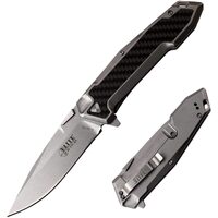 Elite Tactical Drop Point Fine Edge Blade Folding Knife - 8.25 Inches Overall #et-1018sw