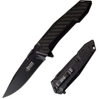 Elite Tactical Drop Point Fine Edge Blade Folding Knife - Black #Et-1018dsw