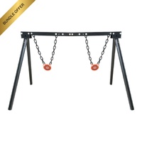 Epicshot Double High Calibre 4" Target Shooting Gong Set - With Frame Hanging Chain #Es121567