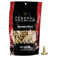 Federal Unprimed Brass 224 Valkyrie Rifle Brass Cases - 100 Pack #fup224