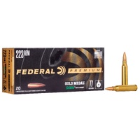 Federal Gold Medal Sierra Matchking 223 Rem Boat-tail Hollow Point Bullet - 77 Grain 20 Pk #fgm223m3