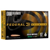 Federal Gold Medal Sierra Matchking 6mm Creedmoor Boat-tail Hollow Point Bullet - 107 Grain 20pk #fgm6crdm1
